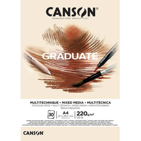 Blocco da disegno Graduate Canson 220gr A4 30fg