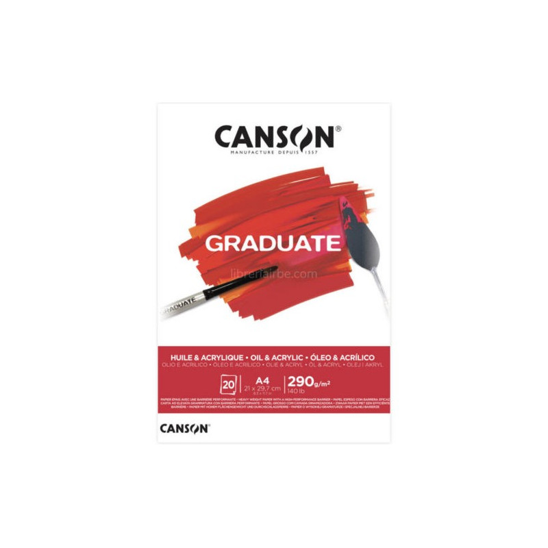 Blocco da disegno Graduate Canson 290gr A3 20fg OLIO E ACRILICO