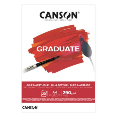 Blocco da disegno Graduate Canson 290gr A3 20fg OLIO E ACRILICO