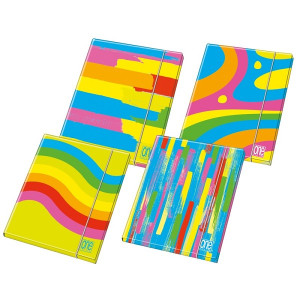 Cartella con elastico dorso 1,2 cm. 26x35 One color fantafluo