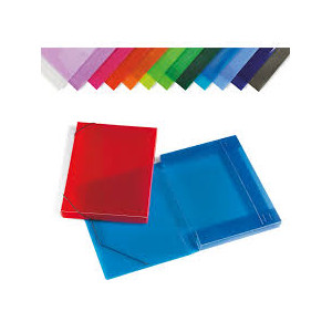 Cartella con elastico estensibile d.3 cm. in ppl  v/colori