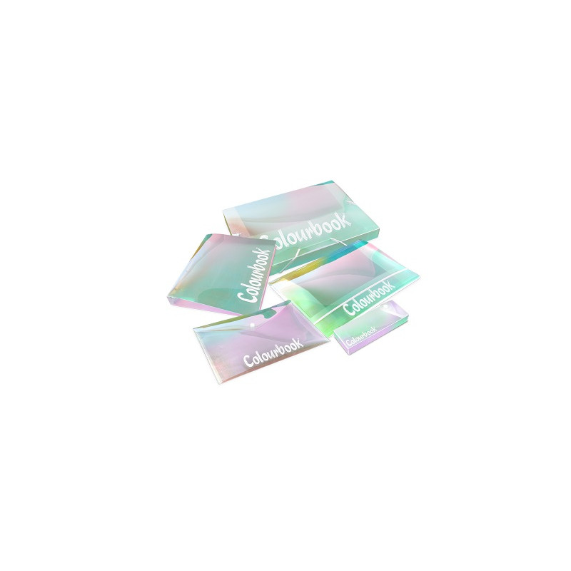 Cartella con elastico in ppl iridescente (listino € 3,50)