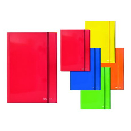 Cartella con elastico piatto blu 25x35