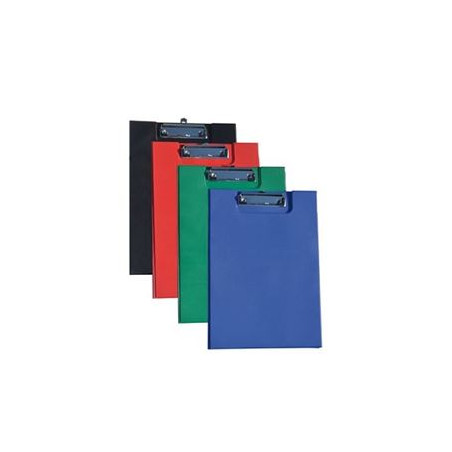 Porta blocco con molla con patta blu in similpelle