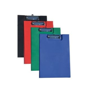 Porta blocco con molla con patta rosso in similpelle