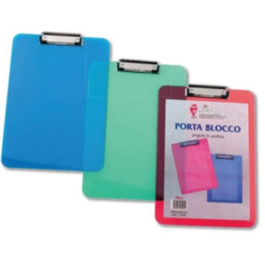 Porta blocco con molla singolo A4 acrilico trasparente nero