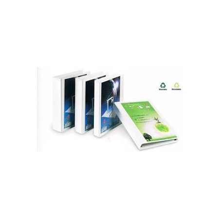 Raccoglitore personalizzabile 4 anelli D.40 bianco display