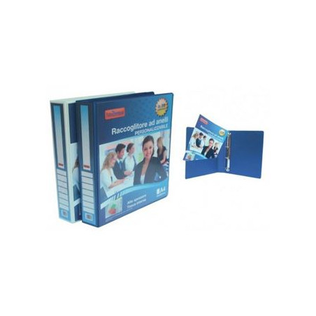 Raccoglitore personalizzabile 4 anelli D.40 blu display