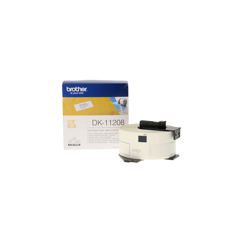 Etichette Brother 38mm x 90mm NERO/BIANCO - 400PZ compatibile
