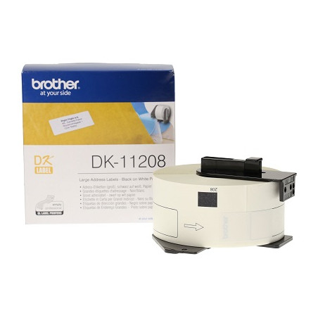 Etichette Brother 38mm x 90mm NERO/BIANCO - 400PZ compatibile