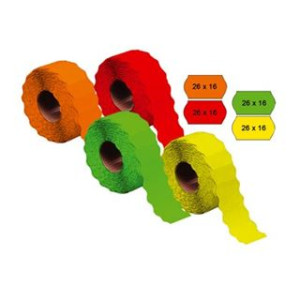 Etichette per prezzatrici 26x16 rett. fluo giallo