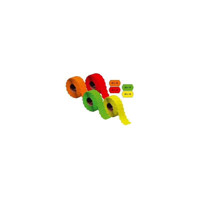 Etichette per prezzatrici 26x16 rett. fluo verde