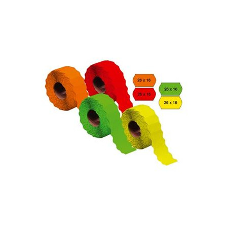 Etichette per prezzatrici 26x16 rett. fluo verde