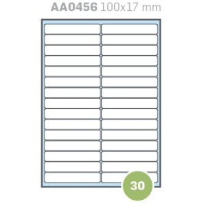 Etichette su A4 100x17 100fg da 30pz
