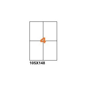 Etichette su A4 105x148 poliestere bianco opaco x laser 70ff