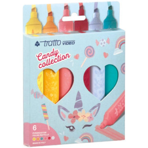 Evidenziatori tratto video Candy Collection 6pz