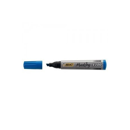 Marker Bic punta scalpello blu