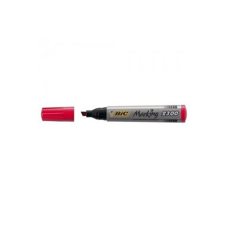 Marker Bic punta scalpello rosso