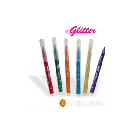 Marker glitter vari colori. Indelebili su vetro,ceramica,plastica,cd e dvd