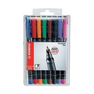 Marker OHP Stabilo F 0,6mm 8pz ass.