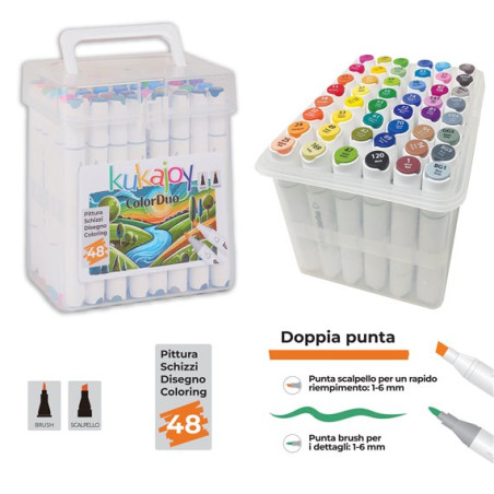 Marker pennarelli acrilici brush 48 colori
