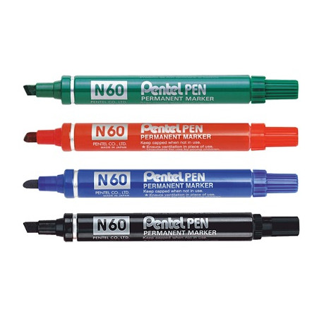 Marker pentel N60 blu punta scalpello