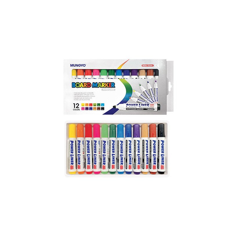 Marker per lavagna 3mm 12 colori assortiti