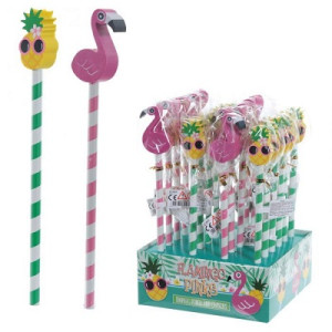 Matita con gomma fenicottero e ananas