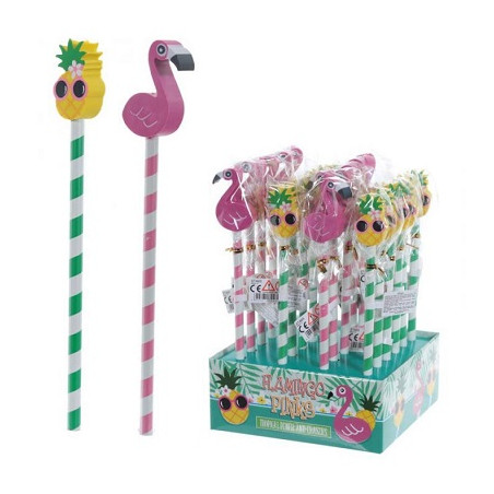 Matita con gomma fenicottero e ananas
