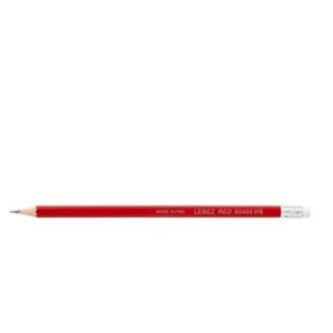 Matita con gomma fusto rosso