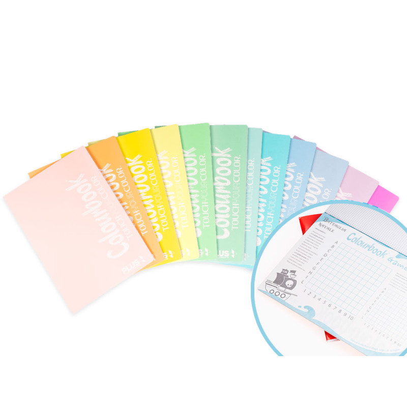 Maxi quaderno Colourbook Plus pastello 100gr - rigo 5mm 96ff