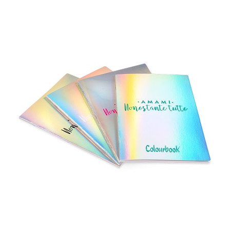 Maxi quaderno iridescente Colourbook 36fg / 72pg - rigo 5mm (list. € 1,90)