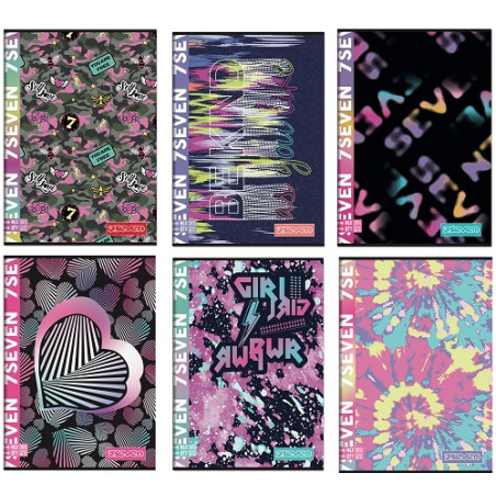 Maxi quaderno Seven Girl rigatura Quadretti 4 e 5 elementare (€2,50)
