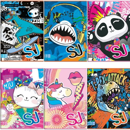 Maxi quaderno Seven sj gang animal Flip 3D b-g- rigatura B rigo 3 elementare (€2,50)