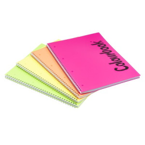 Maxi Spiralato A4 Colourbook Fluò 80fg 70gr copertina PPL bianco