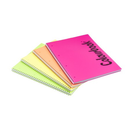 Maxi Spiralato A4 Colourbook Fluò 80fg 70gr copertina PPL bianco
