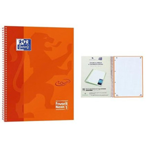 Maxi spiralato A4 Oxford Arancio 1 rigo 160fg 4 fori carta restistente inchiostro e applicazione per scansione