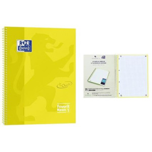 Maxi spiralato A4 Oxford Giallo 1 rigo160fg 4 fori carta restistente inchiostro e applicazione per scansione