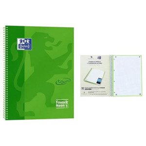 Maxi spiralato A4 Oxford Verde 1 rigo160fg 4 fori carta restistente inchiostro e applicazione per scansione