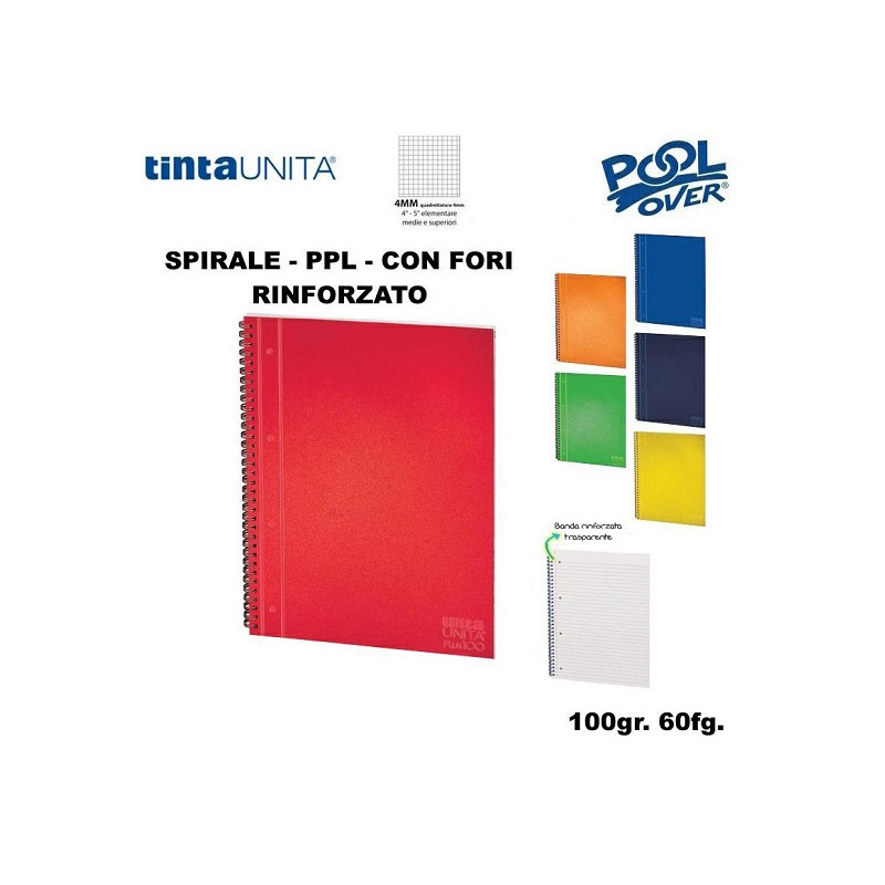 Maxi spiralato Tintaunita 1rigo c/banda rinf.