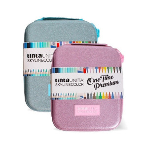 Astuccio Tinta Unita Art Box  glitterato lucido 48 pastelli 12 brush 1 matita + 1 gomma + 1 temperino