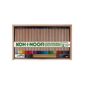 Kit Pastelli naturali Koh-I-Noor in scatola di legno + acc. da 36pz