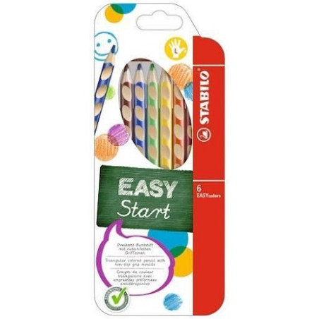 Pastelli / Matite colorate ergonomiche per mancini 6pz