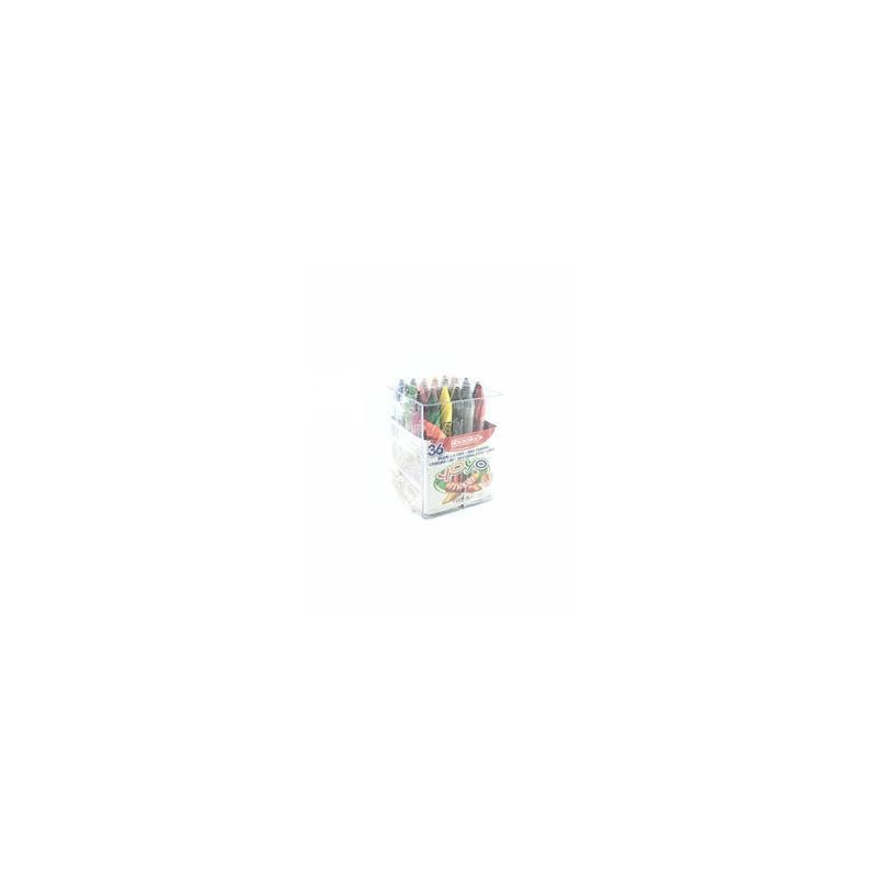 Pastelli a cera maxi Fibracolor Hi-Text 36pz in barattolo