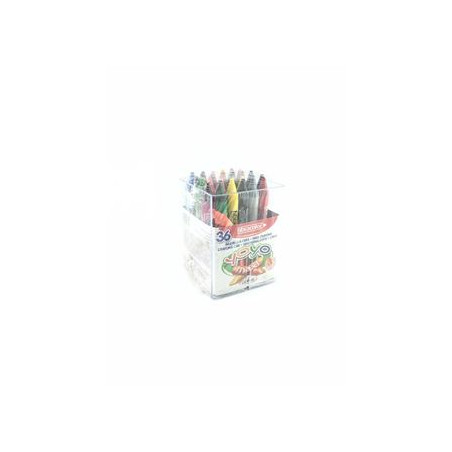 Pastelli a cera maxi Fibracolor Hi-Text 36pz in barattolo