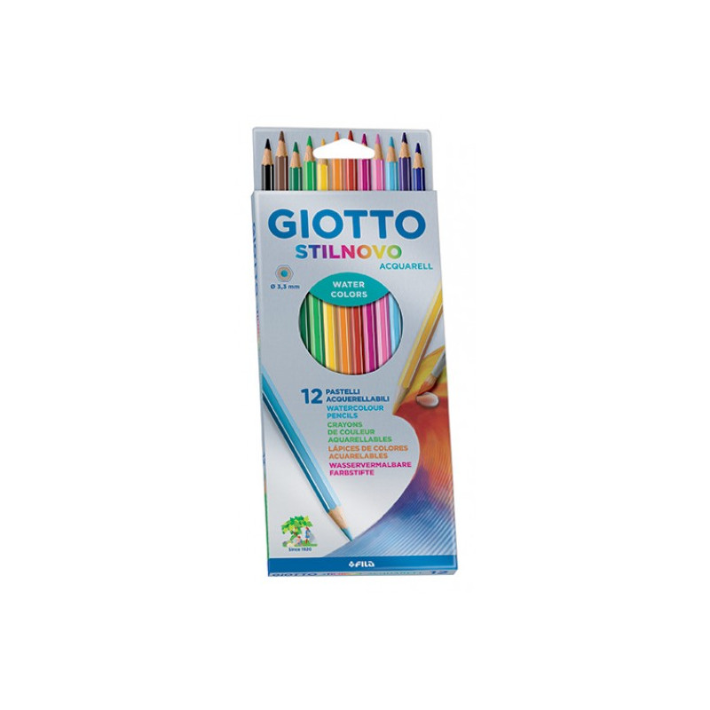 Pastelli acquerellabili giotto stilnovo a 12 in cartone
