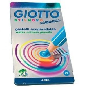 Pastelli giotto stilnovo acquarellabili a 12 in scatola di metallo