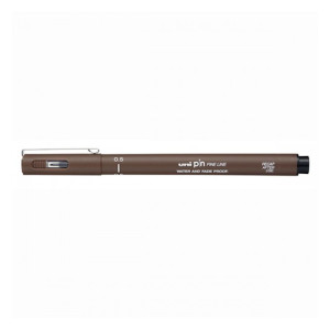 Pennarelli fineliner uni pin 0,5 seppia