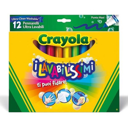 Pennarelli lavabilissimi Crayola 12pz punta maxi