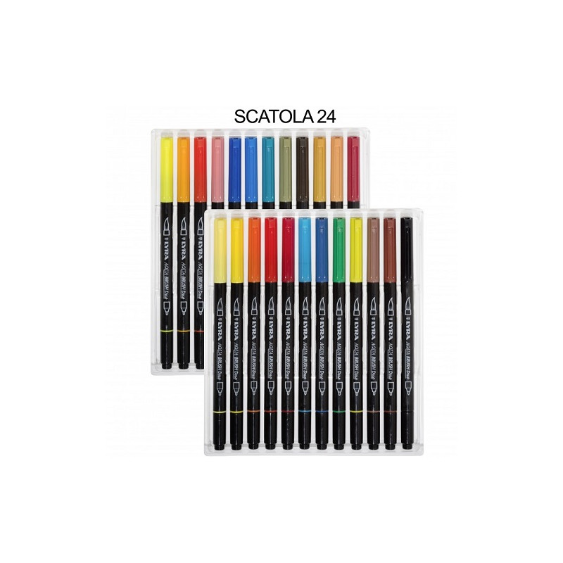Pennarello doppia punta Aqua Brush Duo Lyra 24pz assortiti